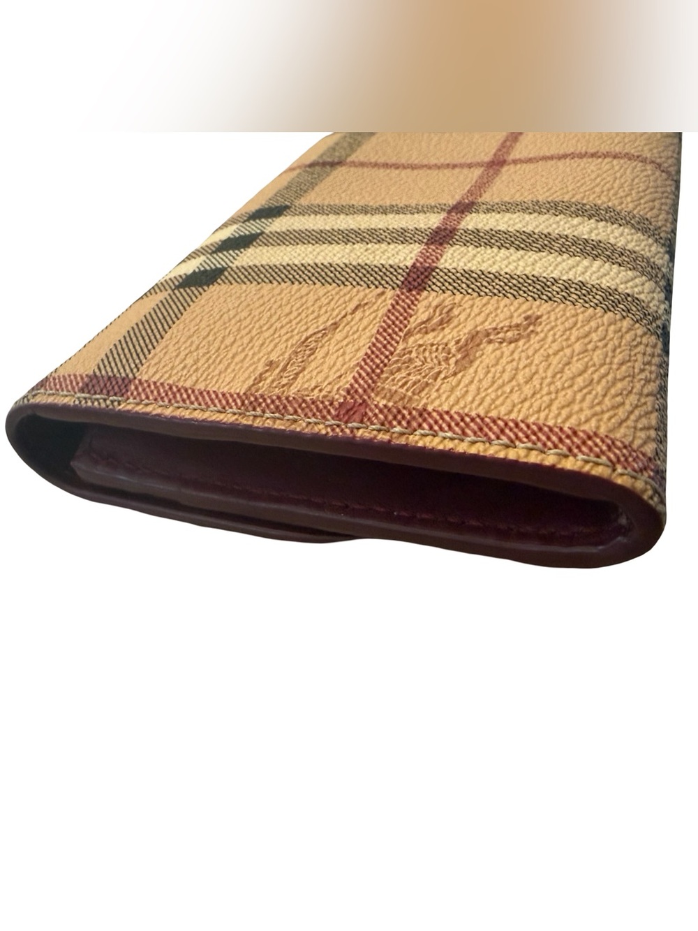 Authentic Burberry Haymarket Check Long Continental Tan Check Wallet - Picture 5 of 12